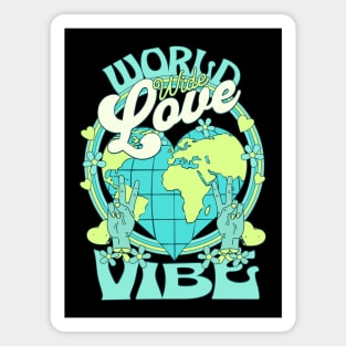 WORLD WIDE LOVE VIBE (Lime/Aqua) Magnet